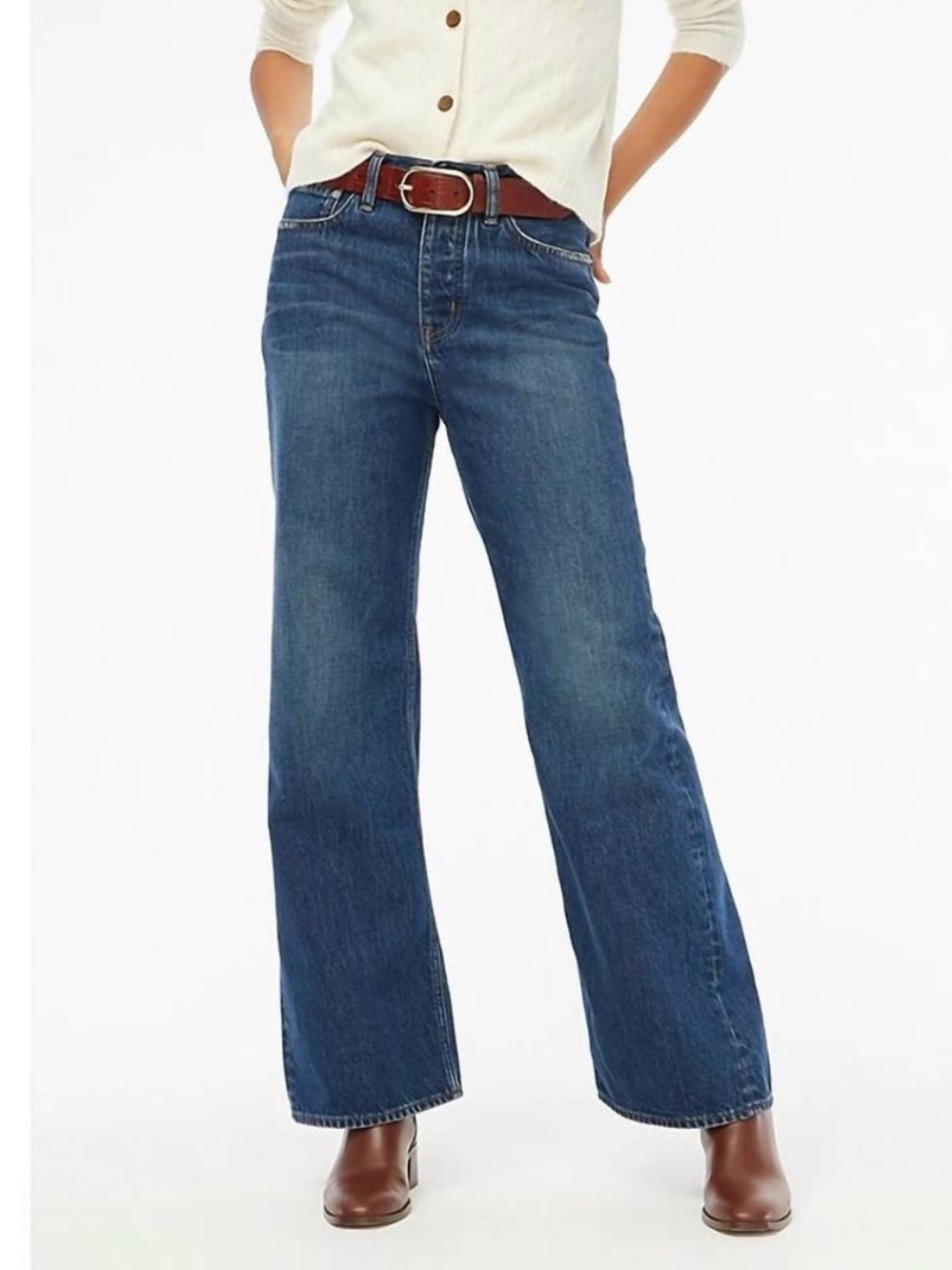 J Crew Premium Edition Vintage Wide Leg Jeans with Button Fly. Size 26.